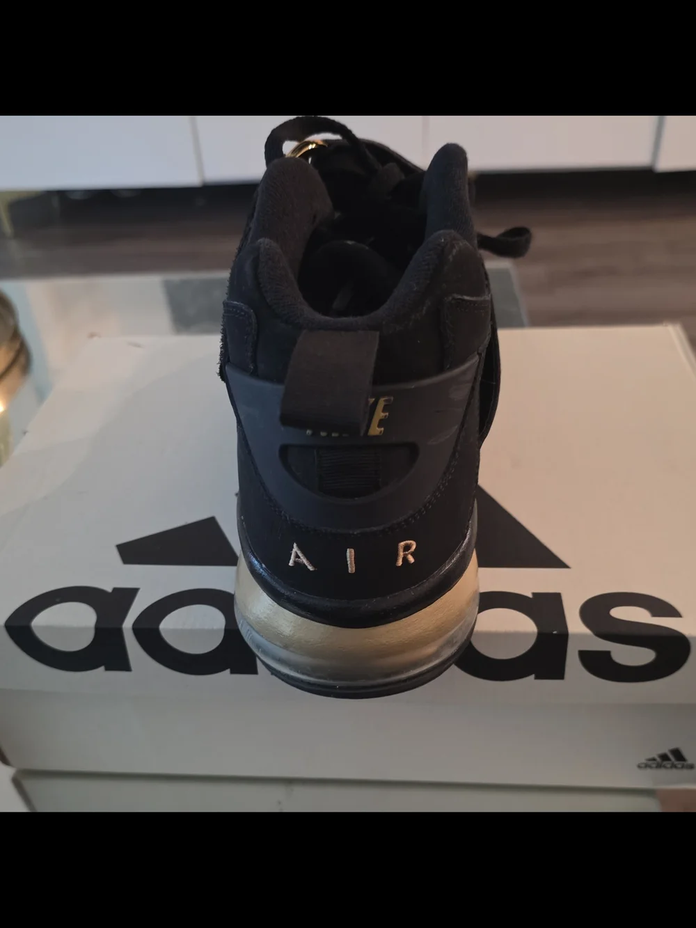 Nike Air Force Max Cb Mid-Top Sneaker Black/Gold Lace-Up Hook & Loop - Picture 6 of 11